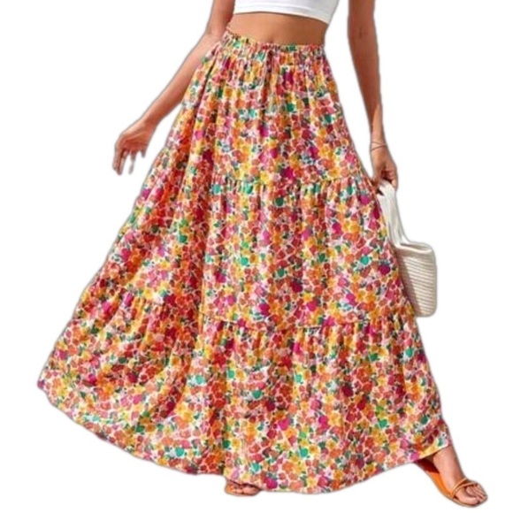 Dresses & Skirts - Allover Floral Print Ruffle Hem Skirt
